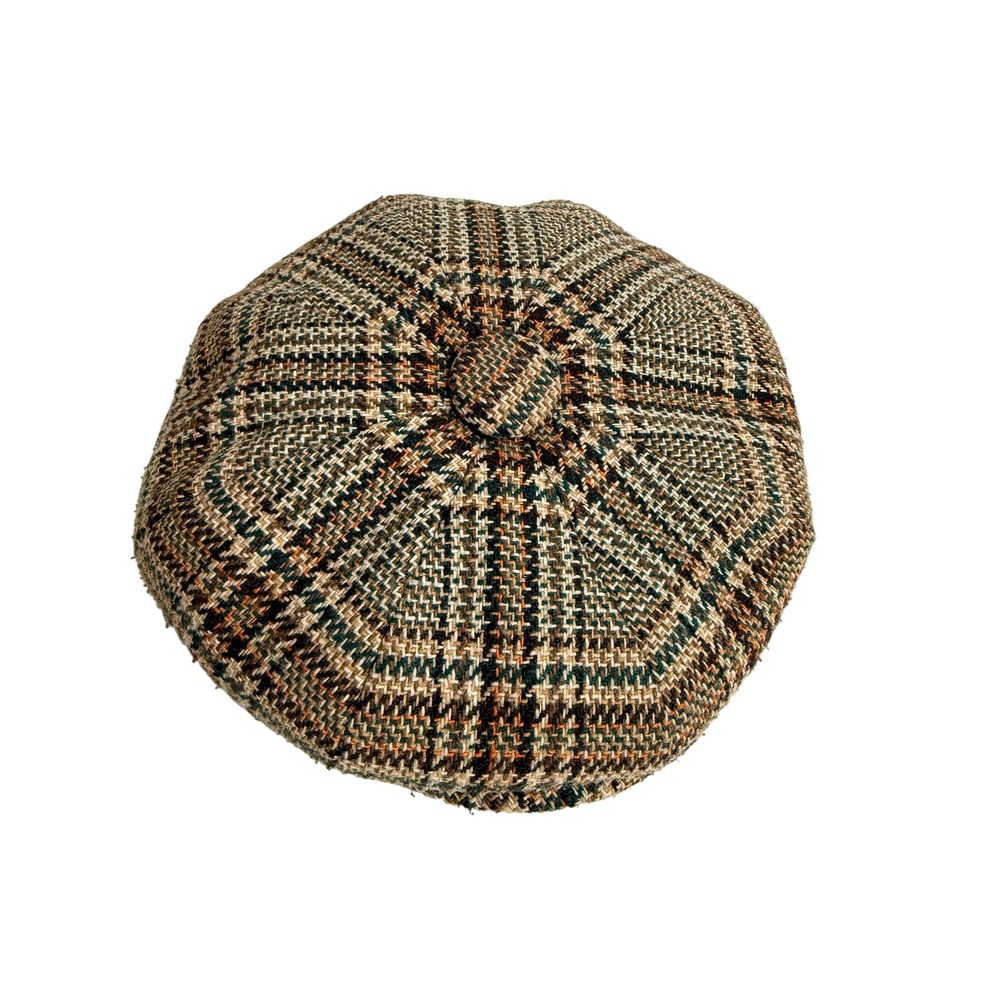 Huis Van Deun Vintage Tweed Newsboy Turnout Cap Mens Flat Hat Belgium - BT